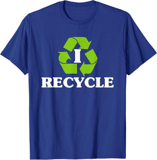 I Recycle Earth Day Recycling With Recycle Symbol T-Shirt - T-Shirt | Royal