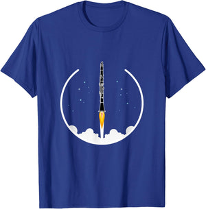Funny Clarinet Rocket, Concert Band, Marching Band T-Shirt - T-Shirt | Royal