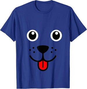 Funny Pet Animal Dog Puppy Happy Emoticon Face Gift Women Girls Kids T-Shirt - T-Shirt | Royal