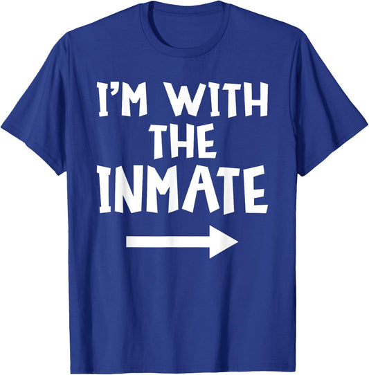 I'm With The Inmate Funny Matching Couple Halloween Costume T-Shirt - T-Shirt | Royal