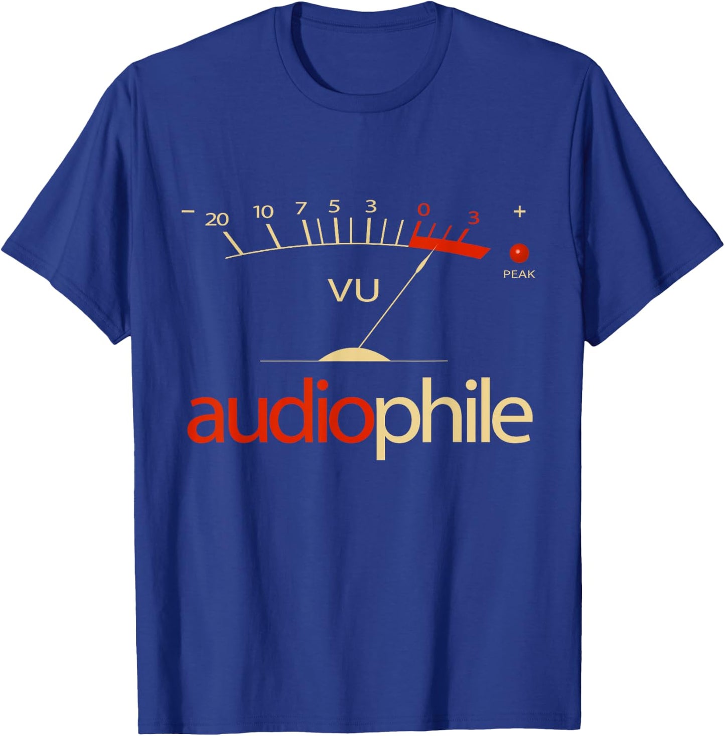 VU Meter Hi-Fi Vintage Stereo Audiophile T-Shirt - T-Shirt | Royal