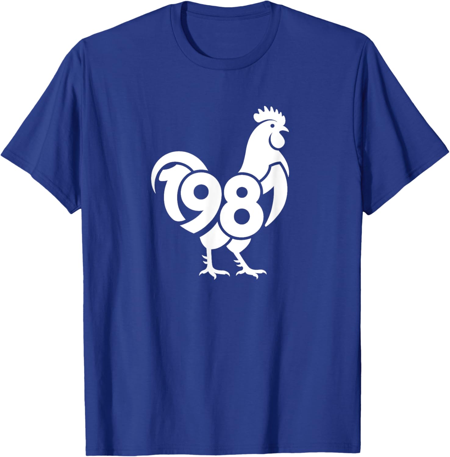 1981 Rooster - Chinese Zodiac Year Personalized Word Art T-Shirt - T-Shirt | Royal