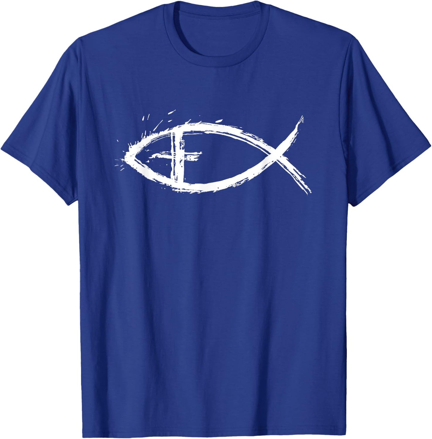 Jesus Fish Christian T-Shirt - T-Shirt | Royal