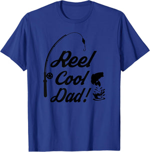 Reel Cool Dad Fishing Funny Shirt Fathers Day Birthday Gift T-Shirt - T-Shirt | Royal
