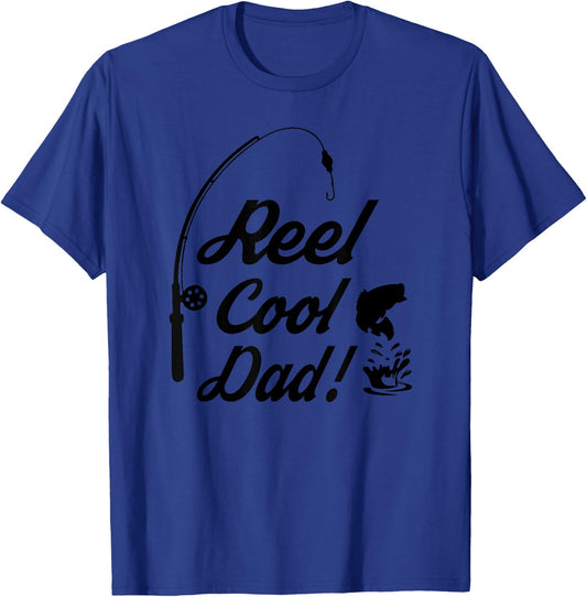 Reel Cool Dad Fishing Funny Shirt Fathers Day Birthday Gift T-Shirt - T-Shirt | Royal