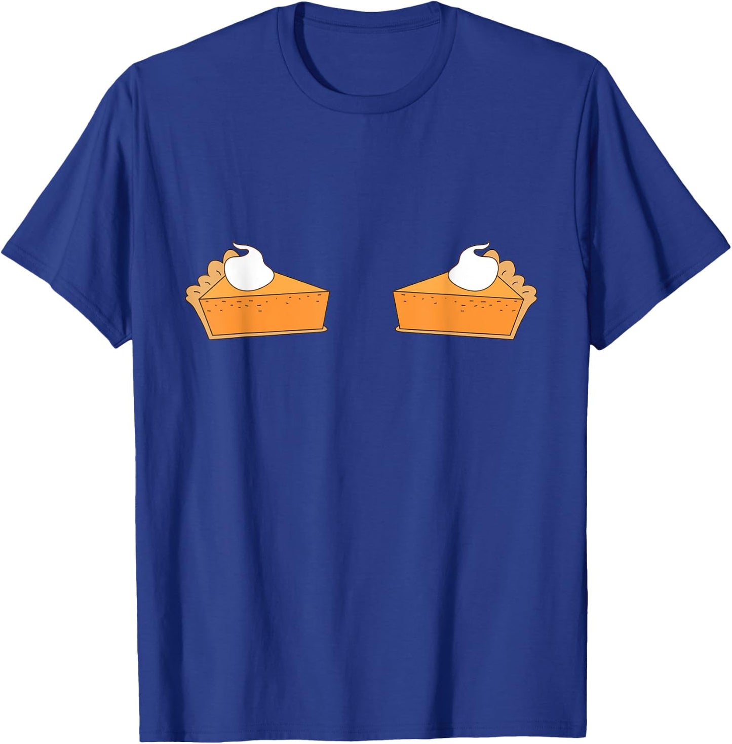 Pumpkin Pie Boob Bra Funny Thanksgiving Pie T-Shirt - T-Shirt | Royal
