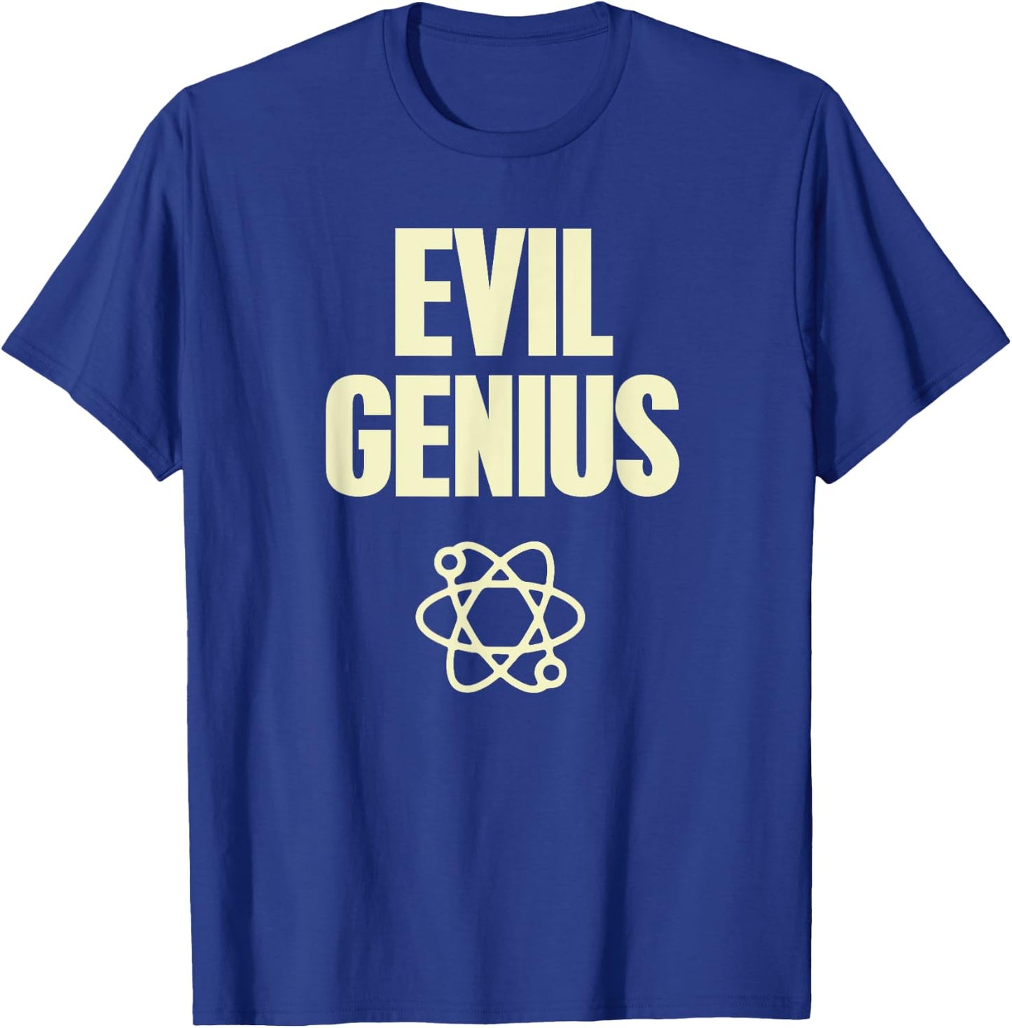 Funny Evil Genius With Atomic Symbol Mad Scientist T-Shirt - T-Shirt | Royal