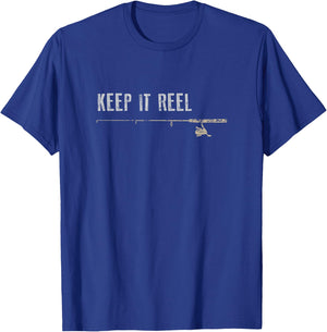 Funny Fishing Shirt, Keep it Reel Fish Father's Day Gift T-Shirt - T-Shirt | Royal