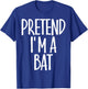 Easy Pretend I'm Bat Costume Gift Fun Lazy Halloween T-Shirt - T-Shirt | Royal