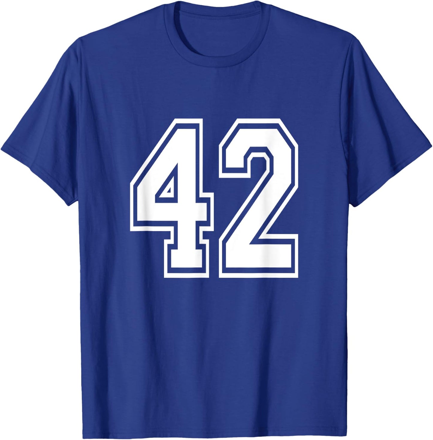 Number 42 Birthday Varsity Sports Team Jersey T-Shirt - T-Shirt | Royal