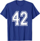 Number 42 Birthday Varsity Sports Team Jersey T-Shirt - T-Shirt | Royal
