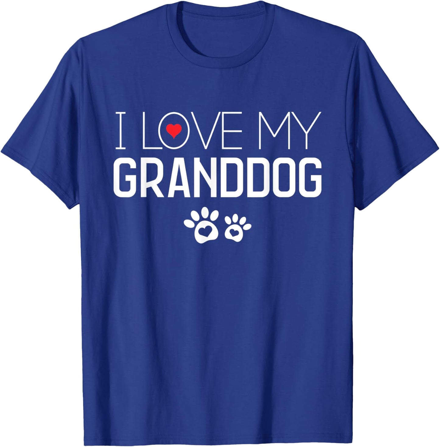 I Love My GrandDog Paw Prints Cute Dog Lover Gift T-Shirt - T-Shirt | Royal