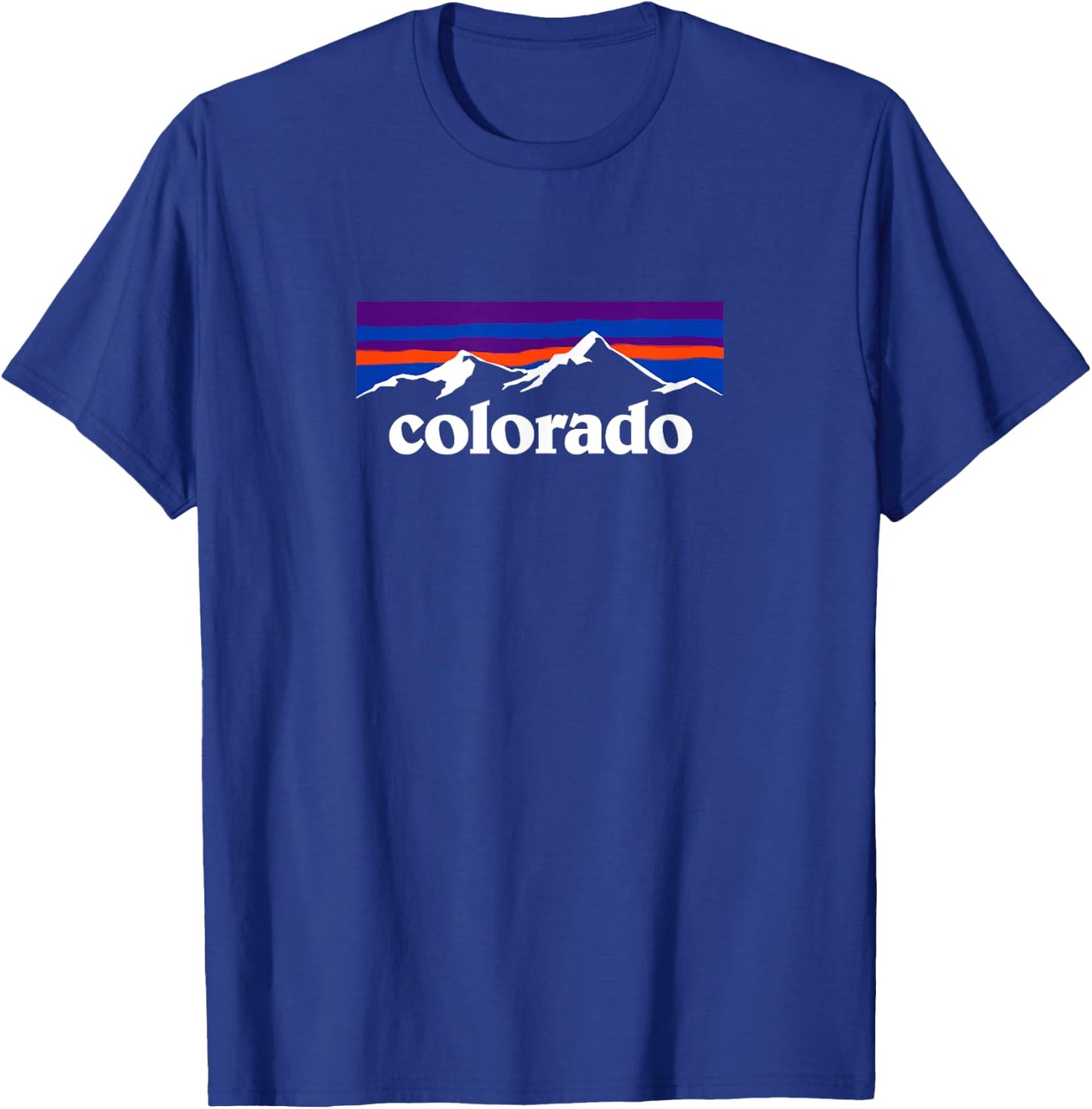 The Art of Print Colorado MCMA Colorado Mountains Outdoor Flag Design - Men's Black Small Classic Fit Short Sleeve T-Shirt - T-Shirt | Royal