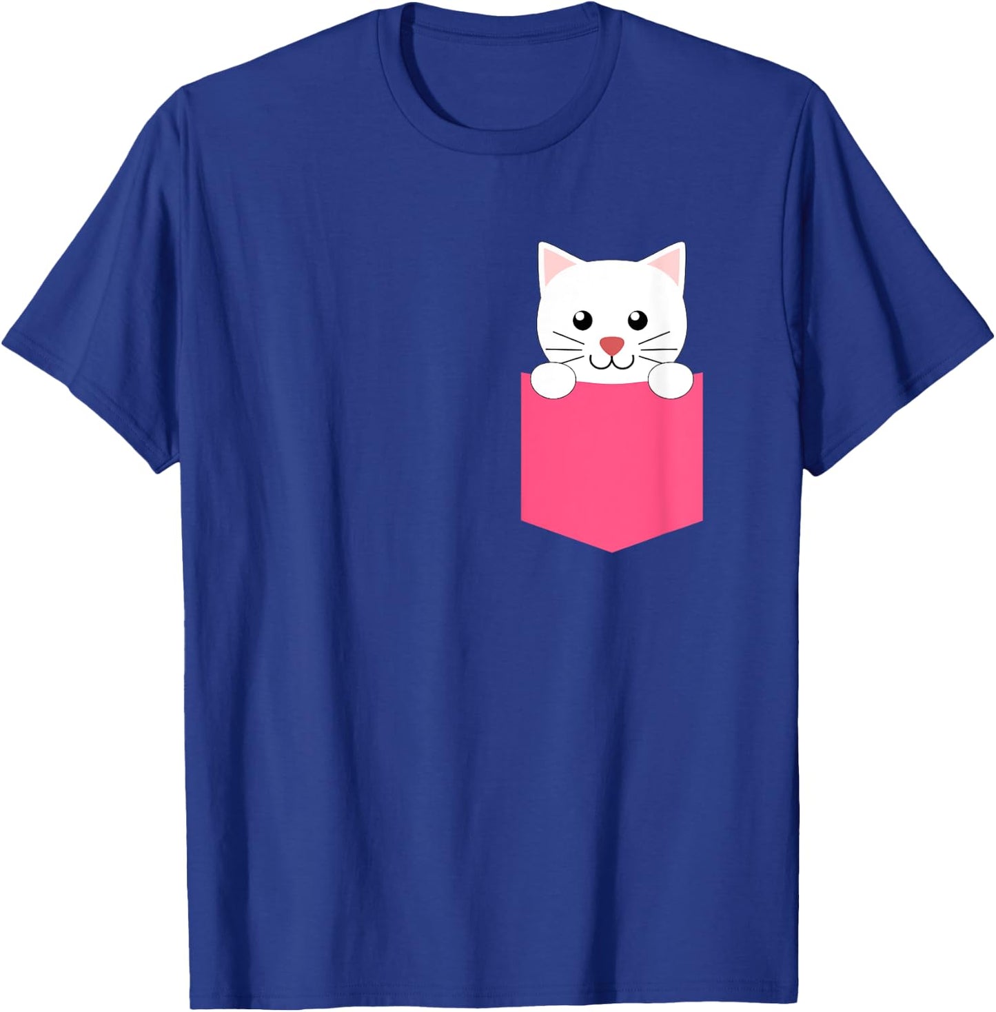 Pink White Kitten in a Pocket Shirt for Teen Girls and Women T-Shirt - T-Shirt | Royal