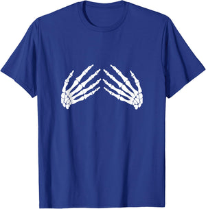 Skeleton Hands Grabbing Boobs Halloween T-Shirt - T-Shirt | Royal