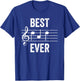Best Dad Ever Music Notes Funny Fathers Day Gift T-Shirt - T-Shirt | Royal