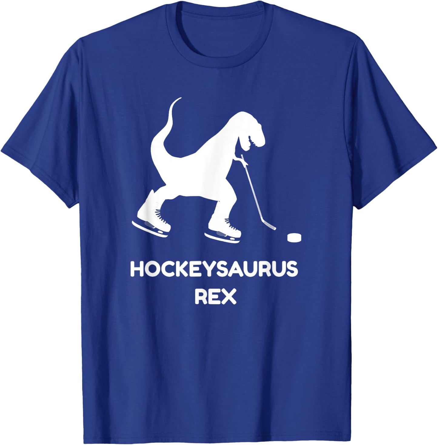 Funny Boys Ice Hockey T Rex Dinosaur T Shirt T-Shirt - T-Shirt | Royal