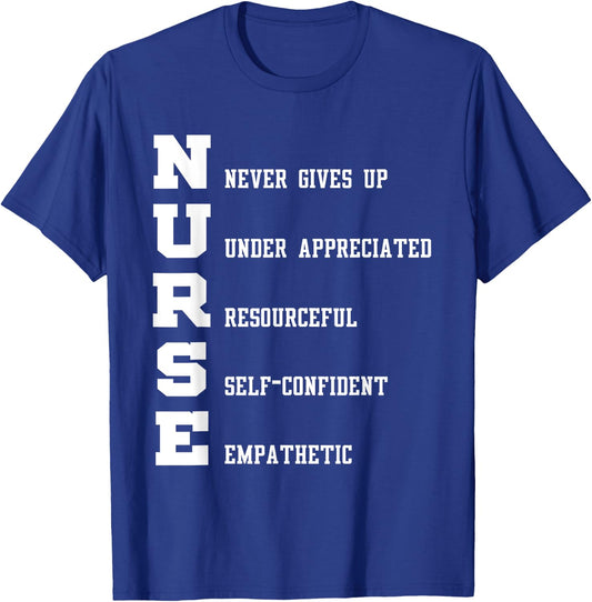Nurse - Nurse Never Gives Up Under Appreciated T-Shirt - T-Shirt | Royal