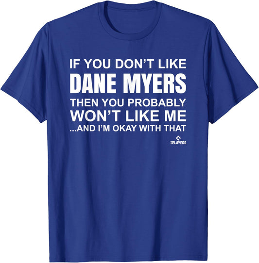 Dane Myers Prospect Baseball Fan Gear T-Shirt - T-Shirt | Royal