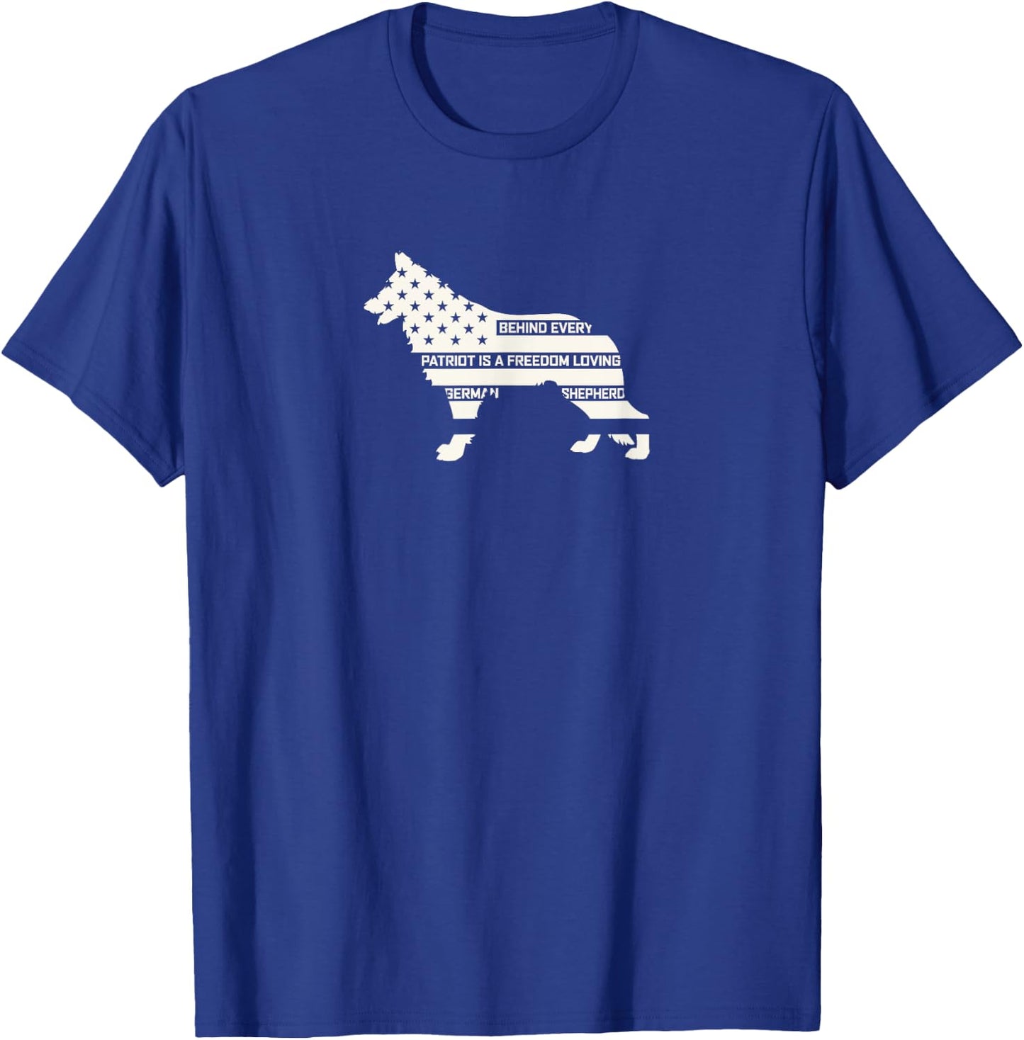 White German Shepherd Patriotic T-Shirt - T-Shirt | Royal