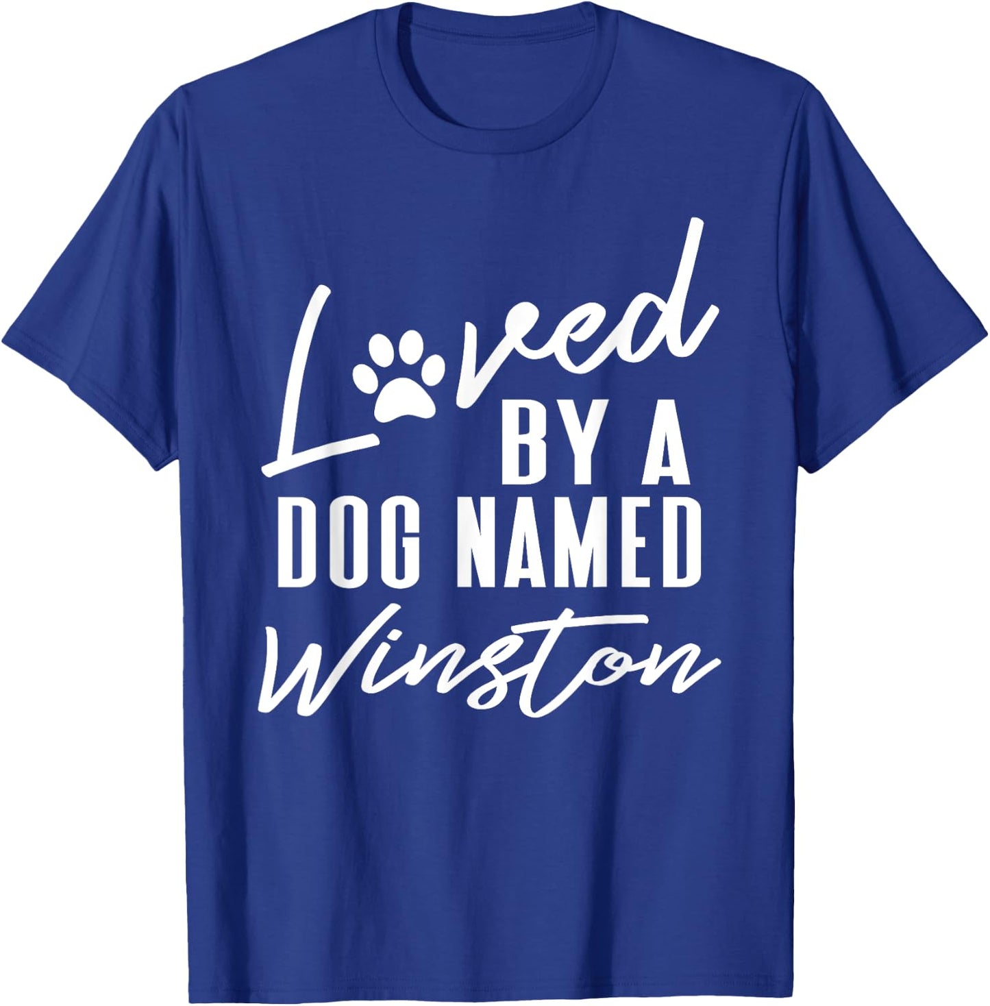 Personalized Dog Name Winston - Pet Lover Paw Print Women Kids T-Shirt - T-Shirt | Royal