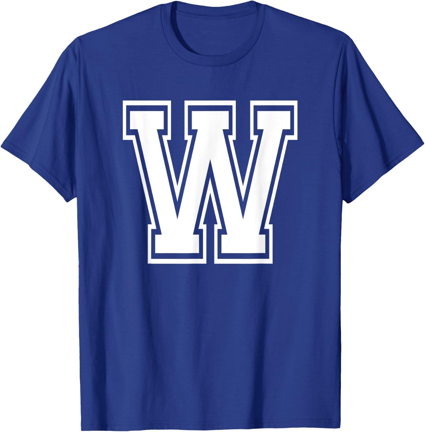 Letter W Name Initial Varsity Alphabet Monogram T-Shirt - T-Shirt | Royal