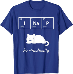 Cute Kawaii Cat Chemistry I Nap Periodically Science Gift Women T-Shirt - T-Shirt | Royal