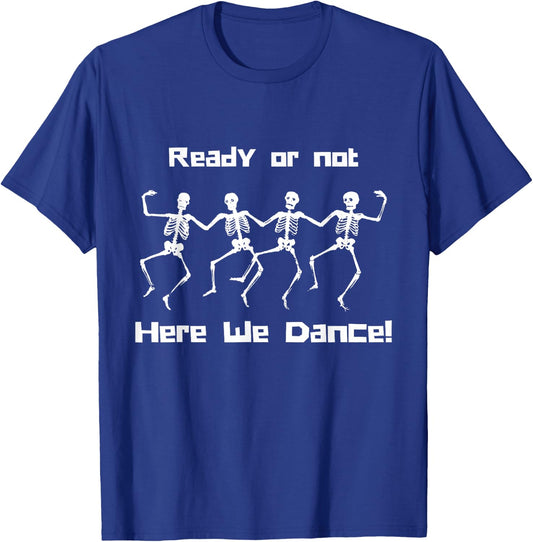David S Pumpkins Here We Dance Funny Halloween T-Shirt - T-Shirt | Royal