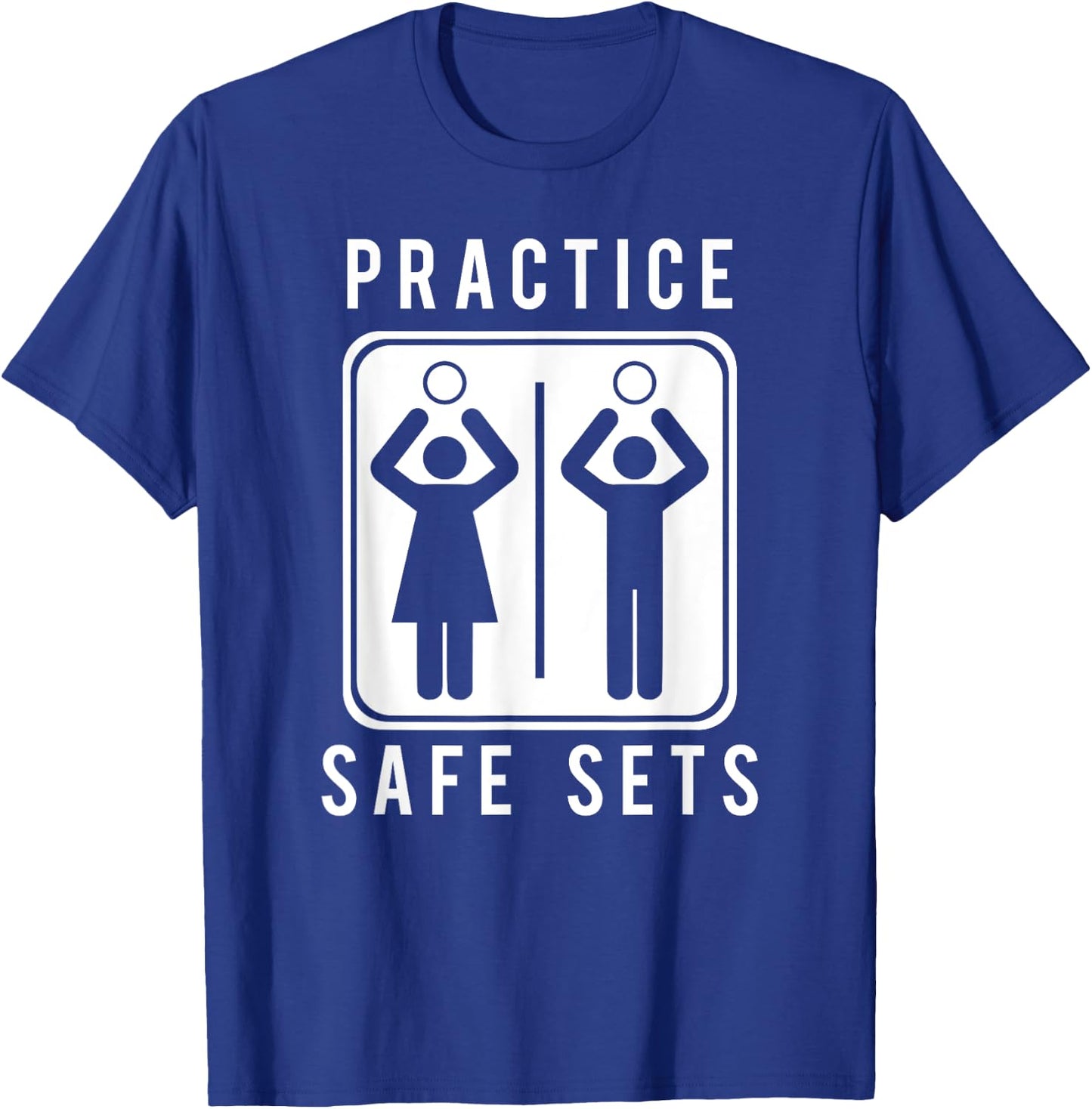 Funny Vollyball Pun Team - Practice Safe Sets T-Shirt - T-Shirt | Royal