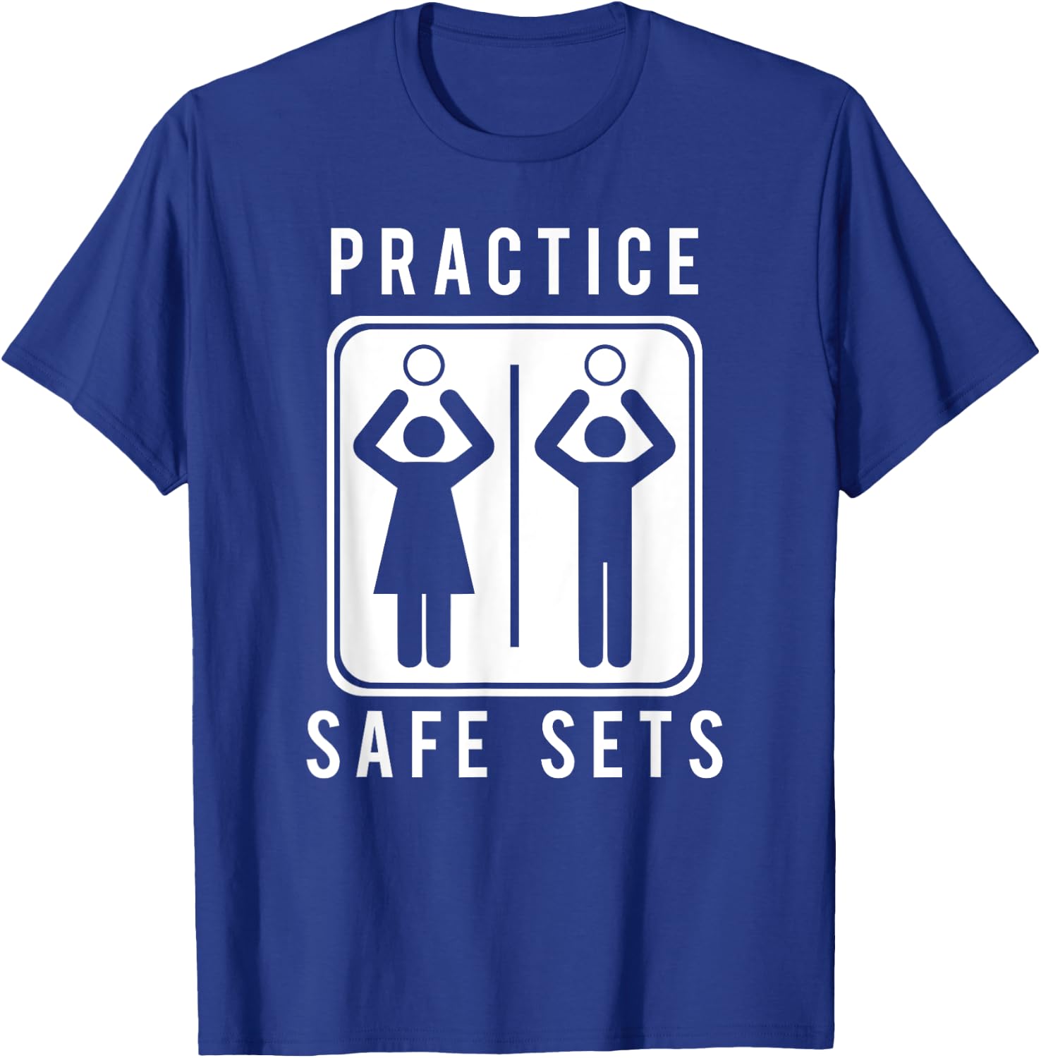 Funny Vollyball Pun Team - Practice Safe Sets T-Shirt - T-Shirt | Royal