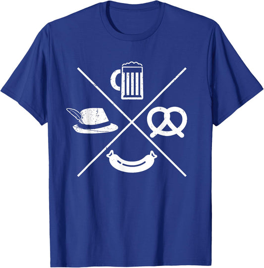 Oktoberfest - Beer Wurst Pretzel Funny German Souvenir Gift T-Shirt - T-Shirt | Royal