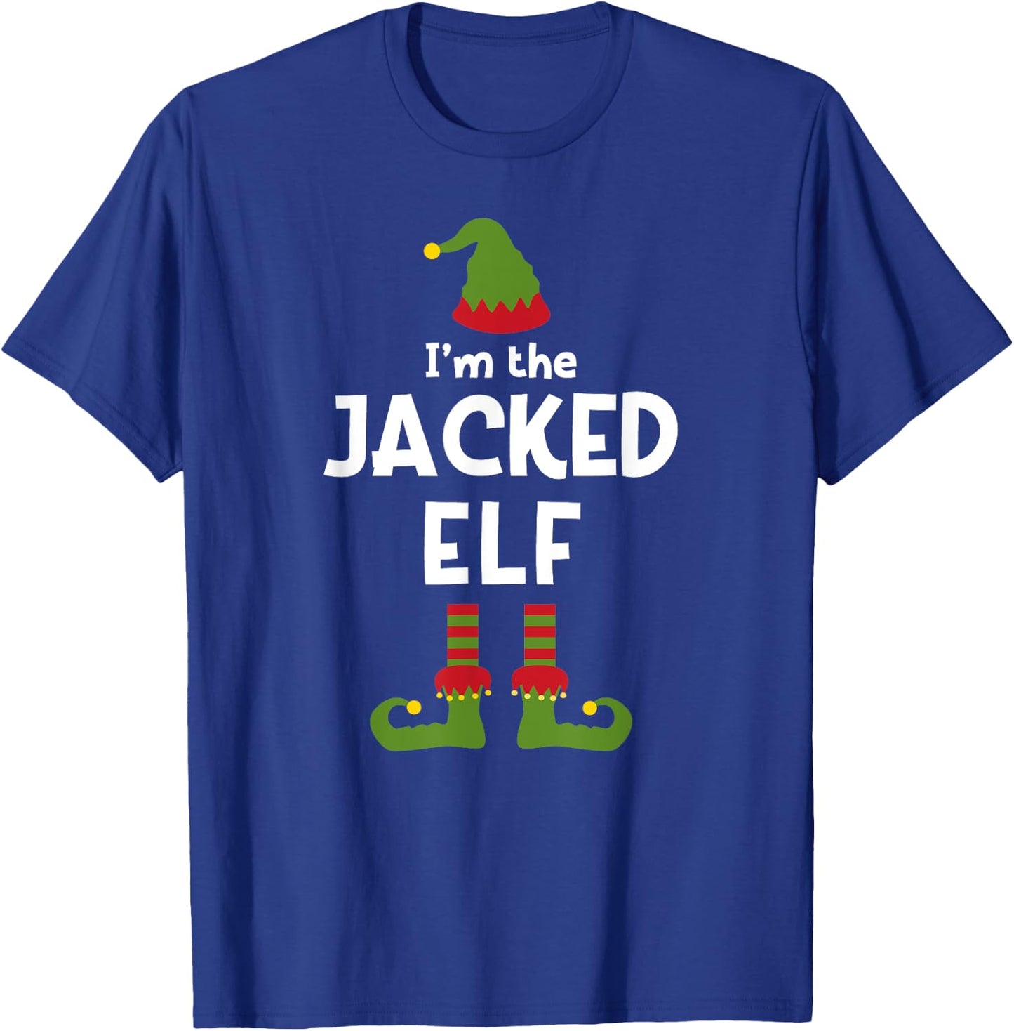 Fitness Elf Weight Lifting Christmas Party Pajamas T-Shirt - T-Shirt | Royal