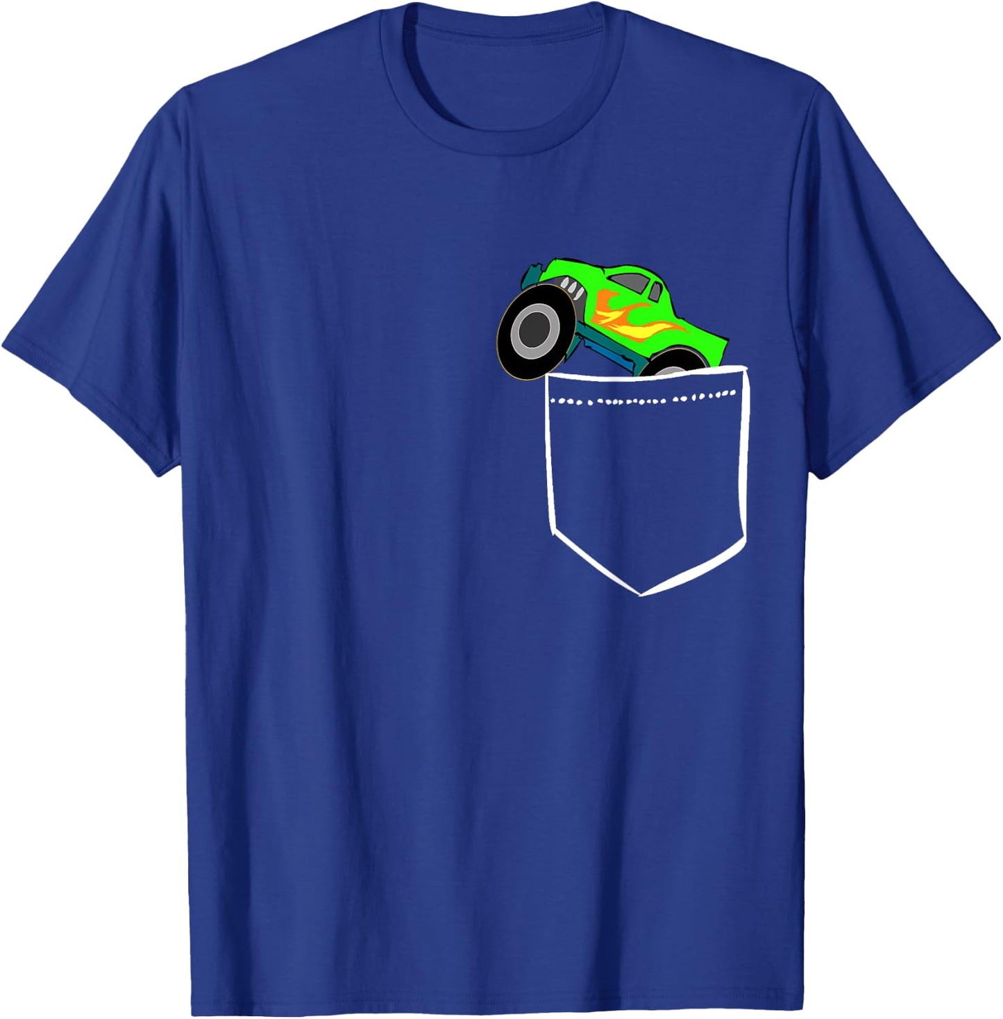 Monsters Truck Pocket Racing Big Cars Gifts T-Shirt - T-Shirt | Royal