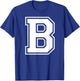 Letter B Capital Alphabet College Varsity Monogram Club T-Shirt - T-Shirt | Royal