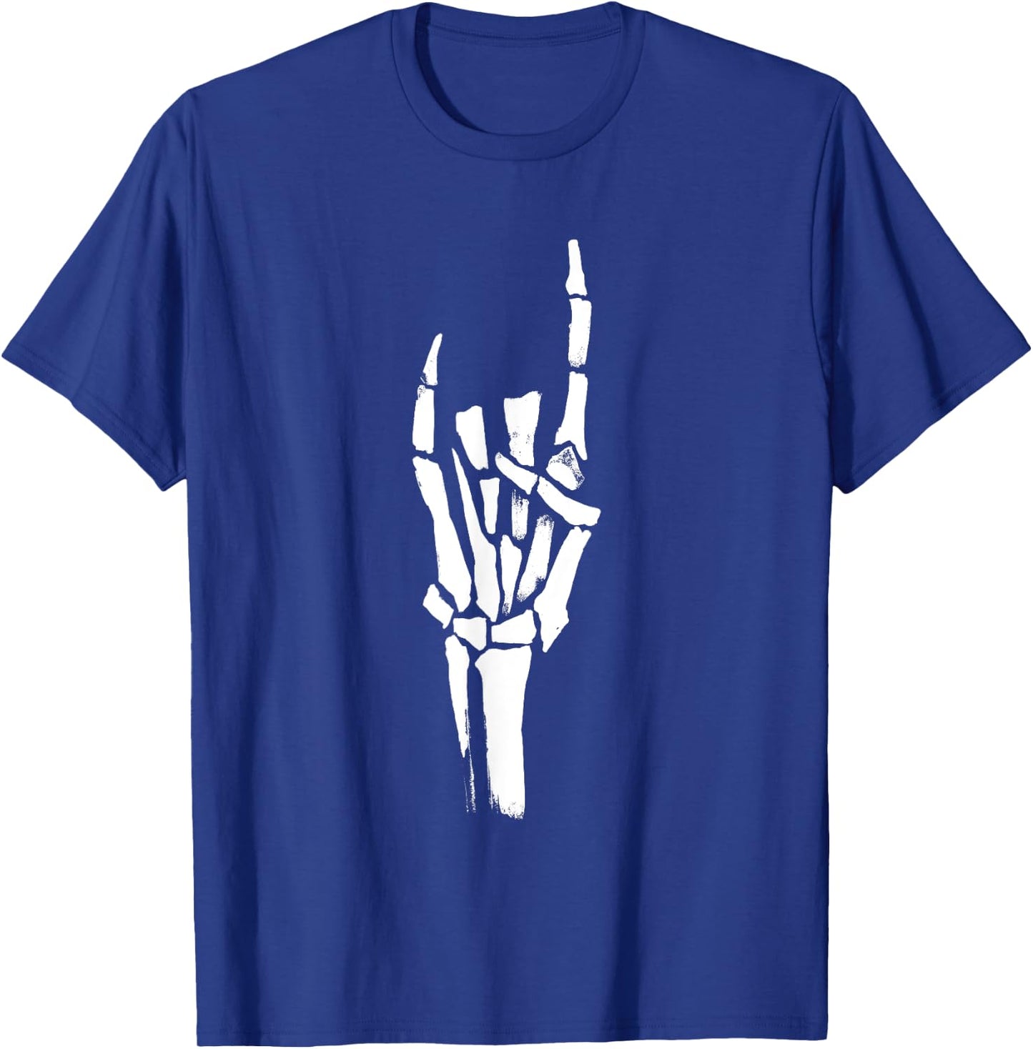 Rock On Skeleton Hand T-Shirt - T-Shirt | Royal