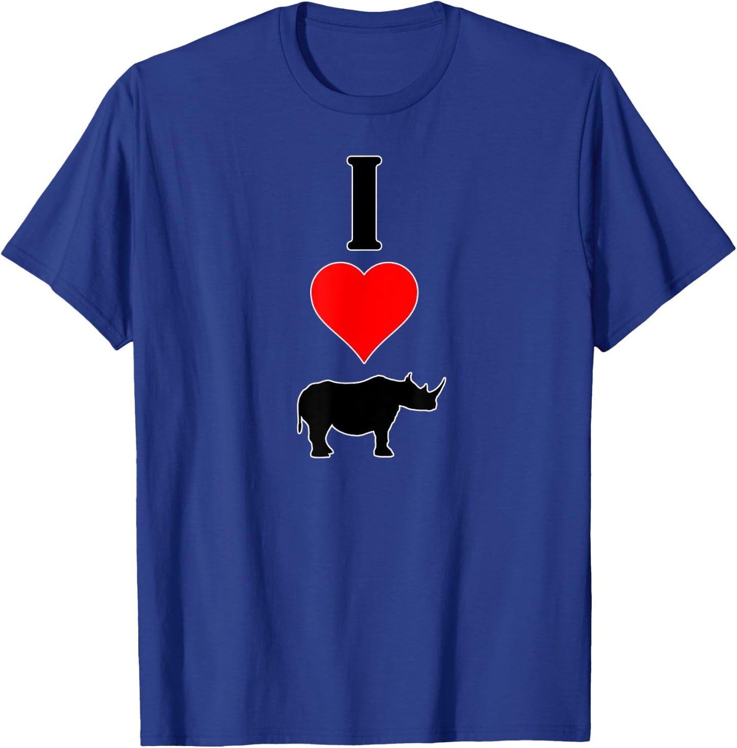 I Love (Heart) Rhinos Endangered Animals Rhinoceros T-Shirt - T-Shirt | Royal