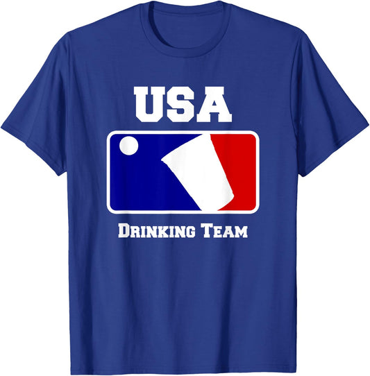 USA Drinking Team Funny Party Beer Pong Game T-Shirt - T-Shirt | Royal