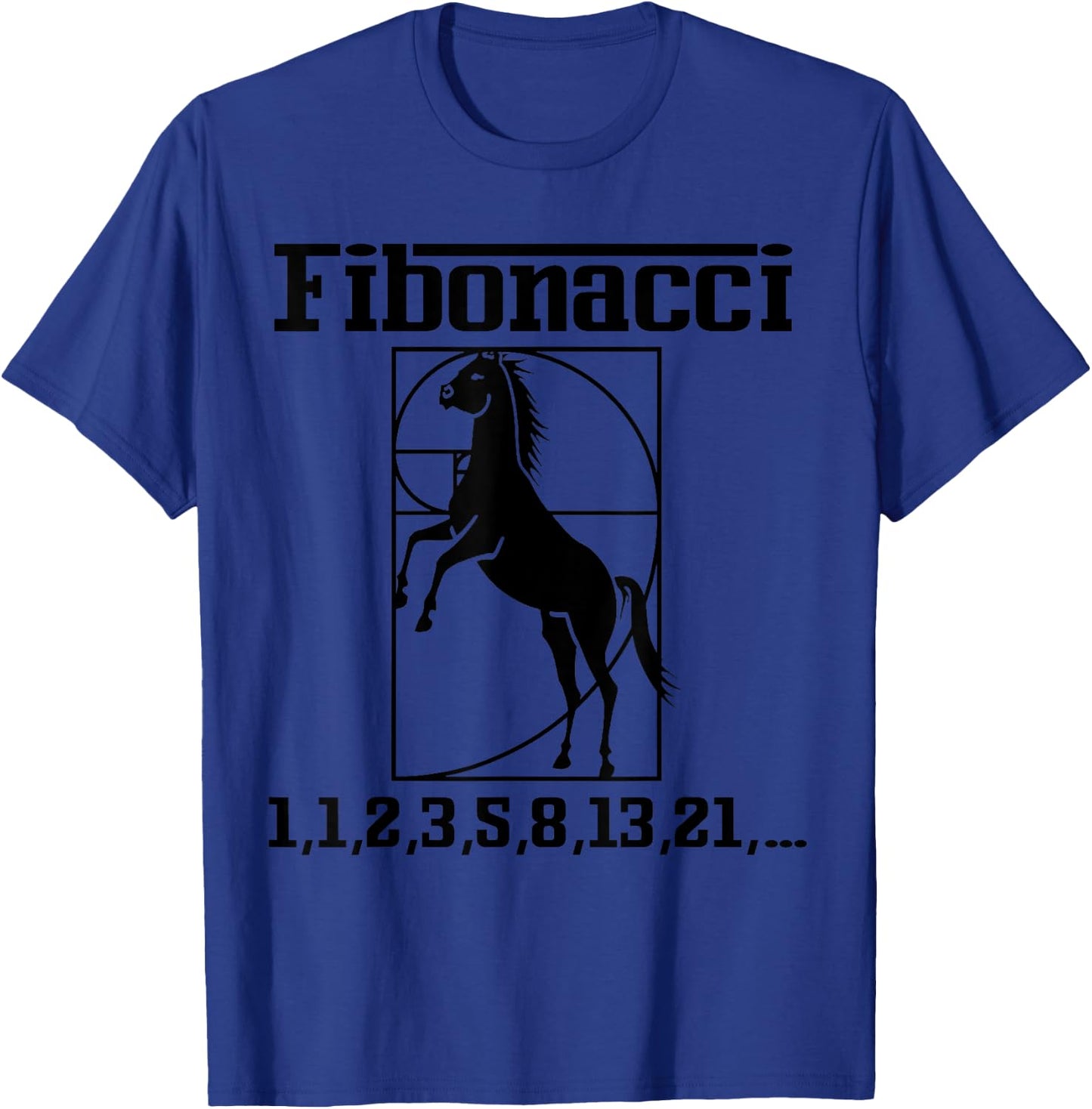 Funny Nerdy Fibonacci Racing Car Horse Math Teacher Gift Men Women Girls Kids T-Shirt - T-Shirt | Royal