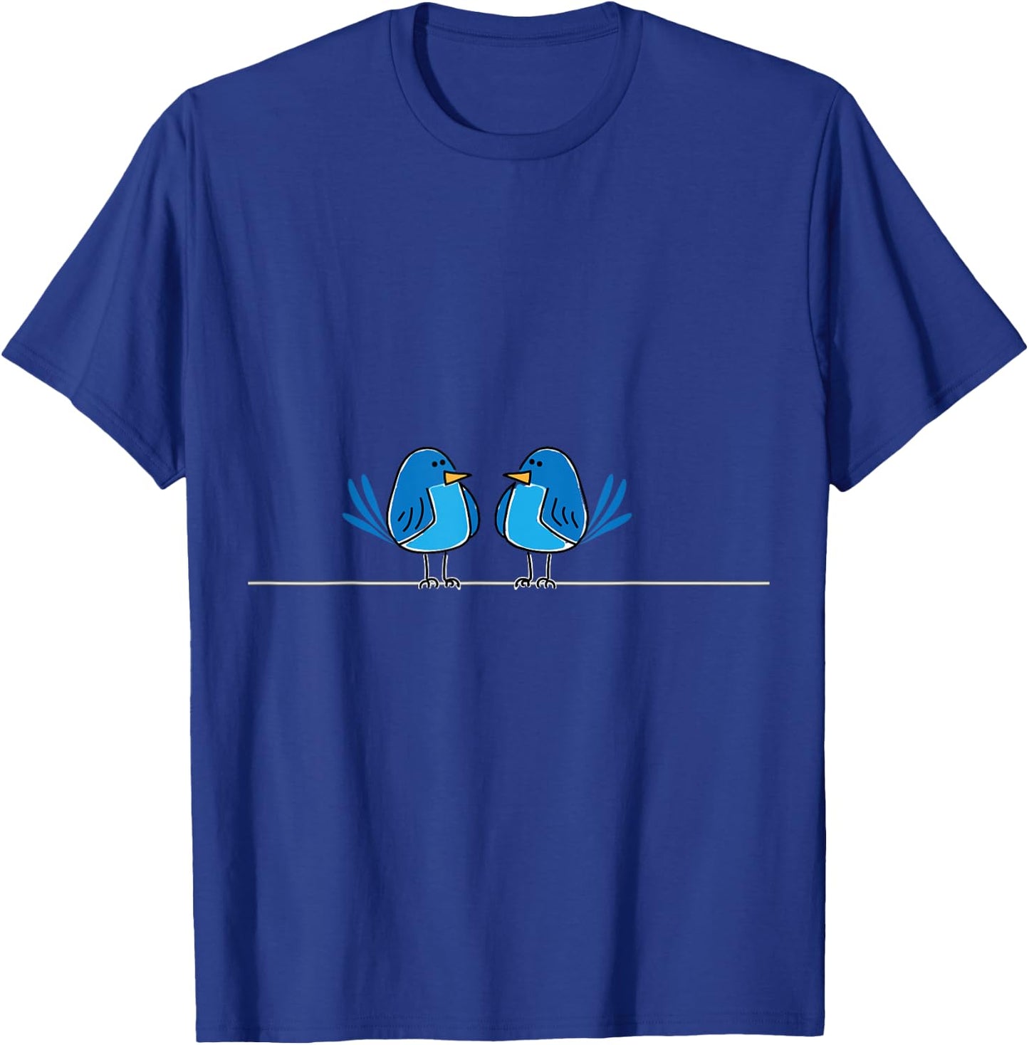 Blue Birds on a wire T-Shirt - T-Shirt | Royal