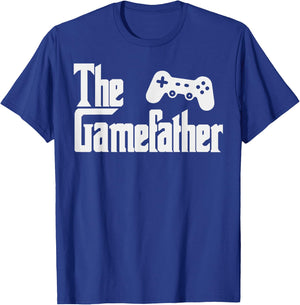 Funny Fathers Day The Gamefather Game Gaming Gamer Dad Gift T-Shirt - T-Shirt | Royal