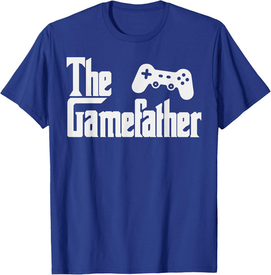 Funny Fathers Day The Gamefather Game Gaming Gamer Dad Gift T-Shirt - T-Shirt | Royal