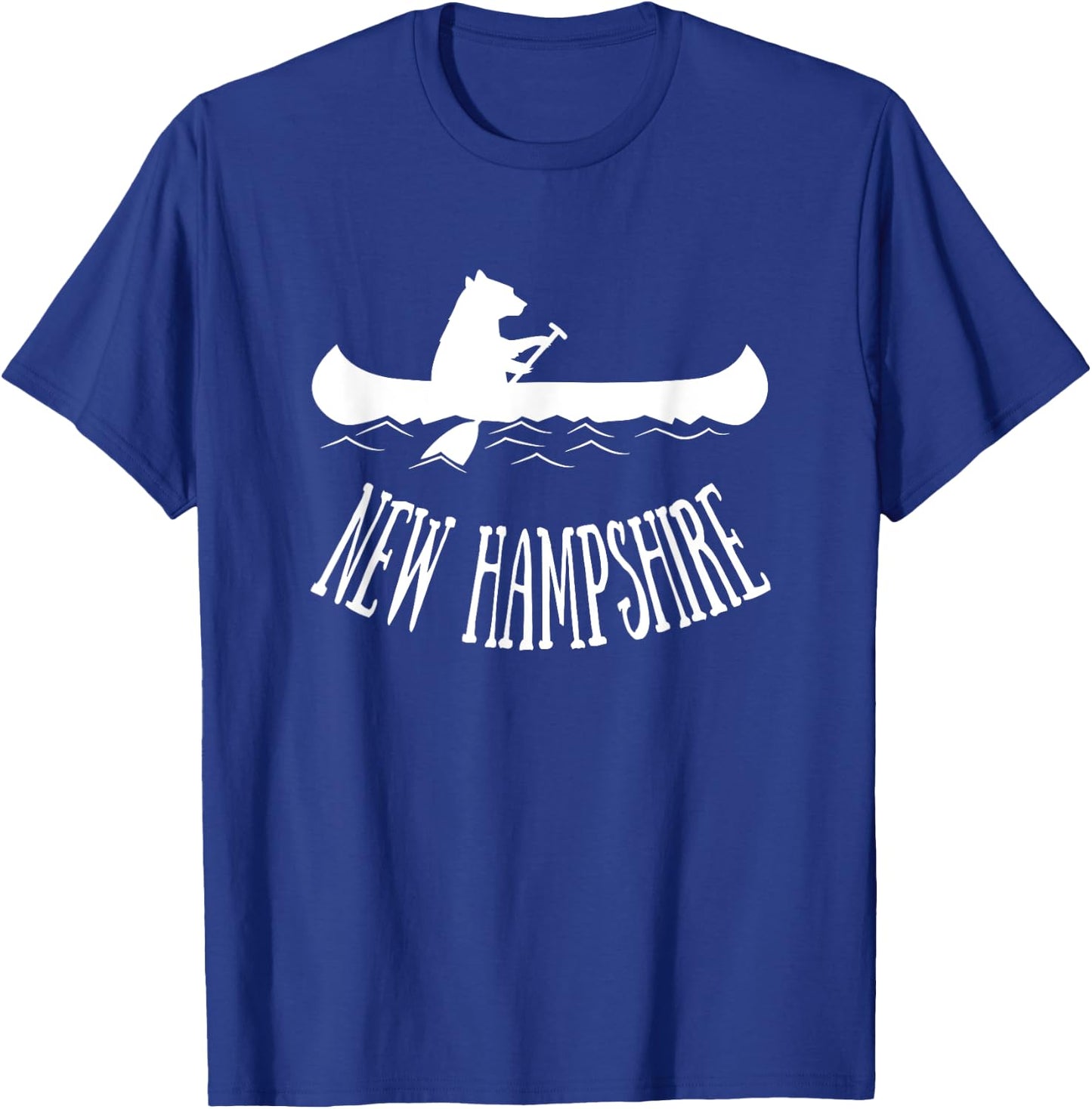 New Hampshire Shirt | NH Bear Canoe Lake T-Shirt - T-Shirt | Royal