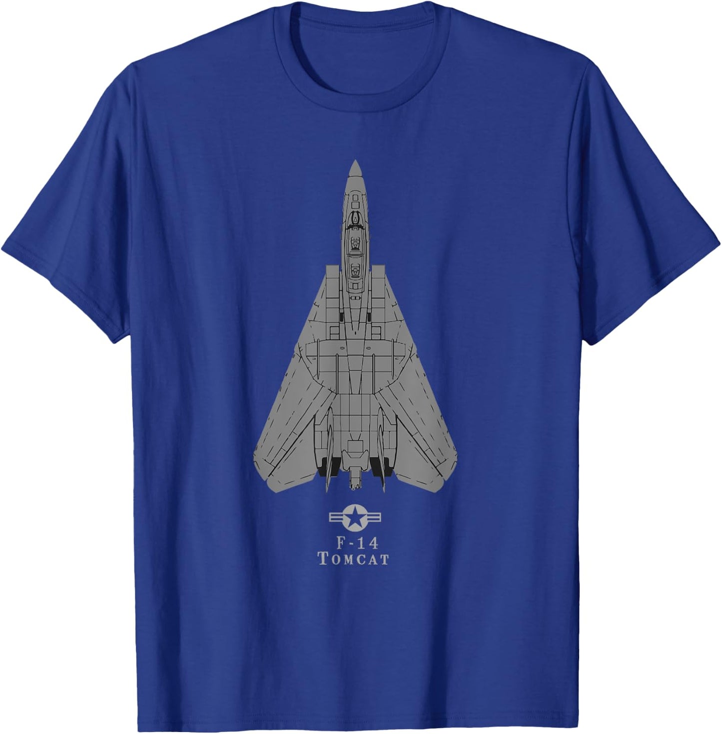 F-14 Tomcat Tech Drawing Military Jet Airplane Women Kids T-Shirt - T-Shirt | Royal