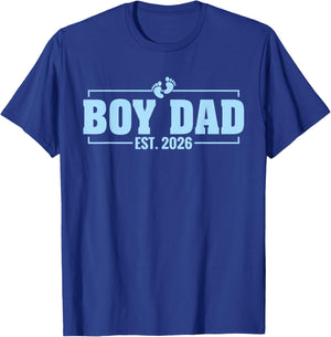 Boy Dad Est. 2026 Dad of Boys To Be 2026 Daddy Fathers Day T-Shirt - T-Shirt | Royal