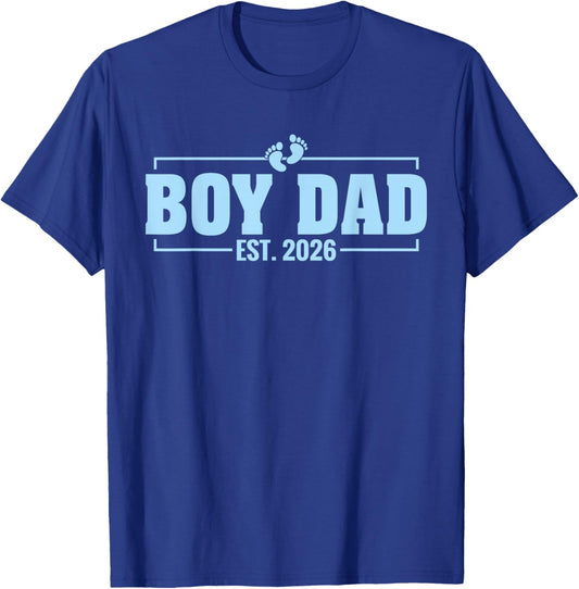 Boy Dad Est. 2026 Dad of Boys To Be 2026 Daddy Fathers Day T-Shirt - T-Shirt | Royal