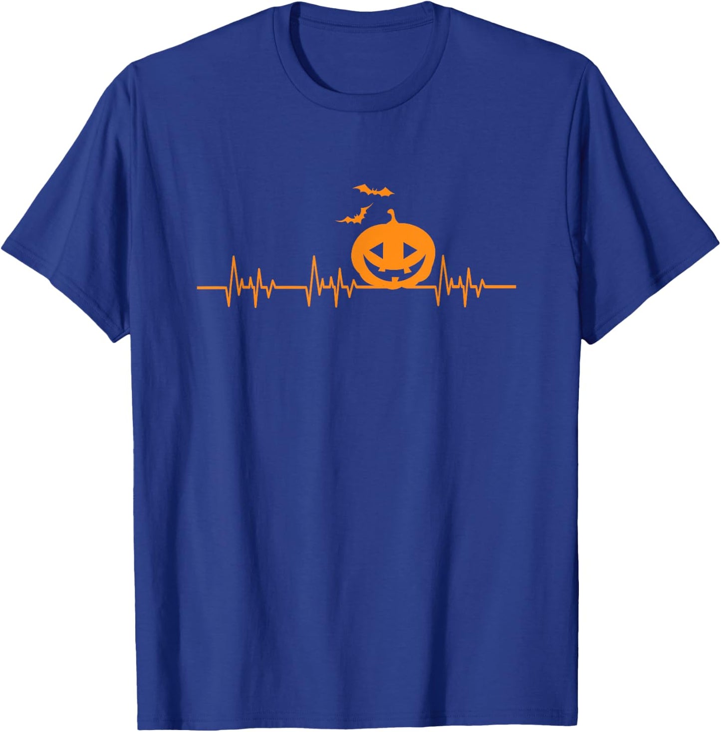 Carved Pumpkin Halloween Heartbeat Nurse T-Shirt - T-Shirt | Royal
