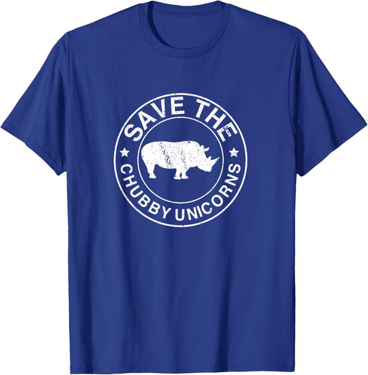 Save The Chubby Unicorns - Rhinoceros Gift T-Shirt - T-Shirt | Royal
