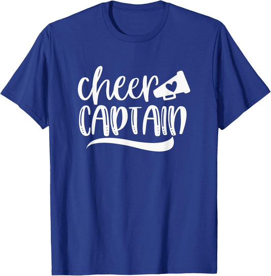 CHEER CAPTAIN, Megaphone with Heart Accent T-Shirt - T-Shirt | Royal