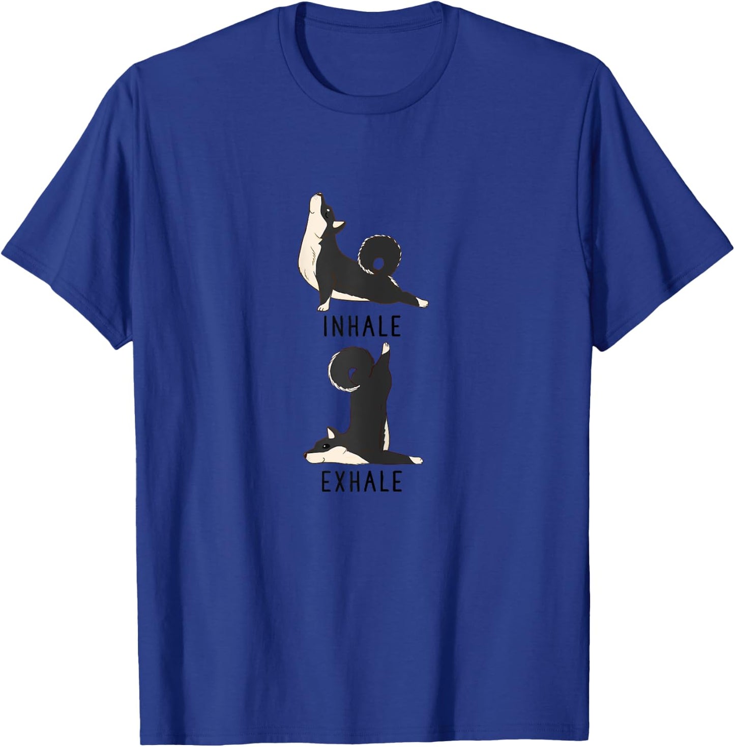 Inhale Exhale Black and Tan Shiba inu Yoga Dog Shirt T-Shirt - T-Shirt | Royal