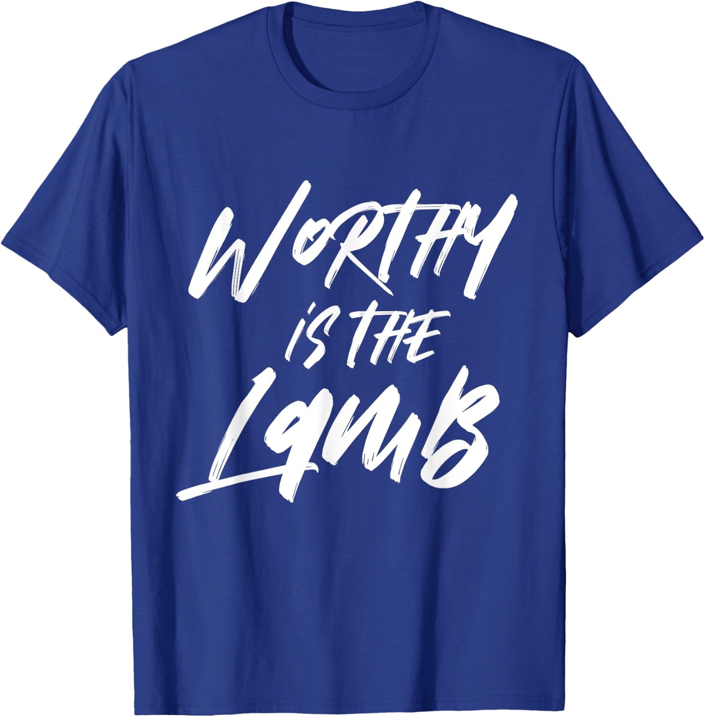 Worthy Is The Lamb Deluxe Encouraging Christian T-Shirt - T-Shirt | Royal